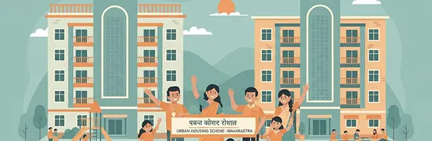 Housing and slum rehabilitation illustration