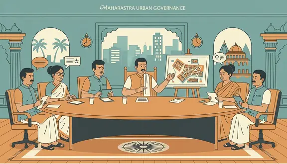 Municipal administration and governance illustration