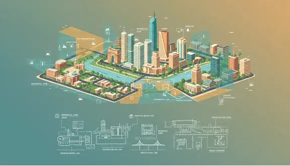 Urban planning and land use regulation illustration