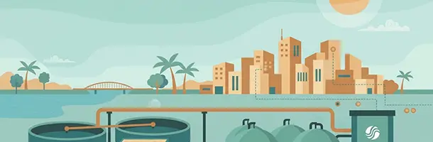 Urban water supply and sanitation illustration
